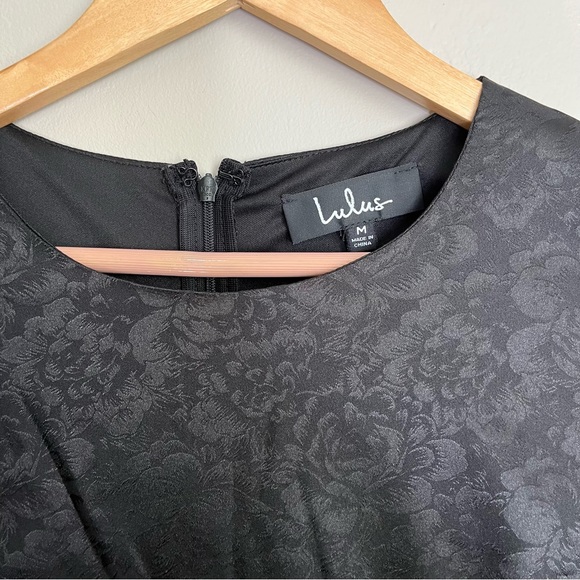 Lulus Rose Were the Days Black Jacquard Dress Size Medium - Picture 10 of 10